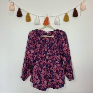 Beachlunchlounge Floral Paisley Print Purple Blouse Size XS